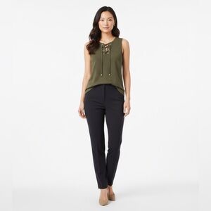 Michael Kors Green Lace-Up Tank Top NEW